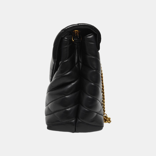 LOULOU Small Quilted Calfskin Black