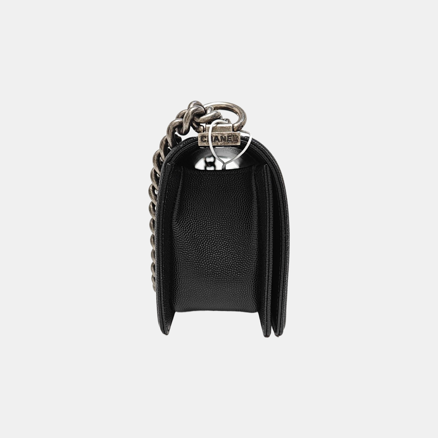 BOY CHANEL Small Quilted Grained Calfskin Black