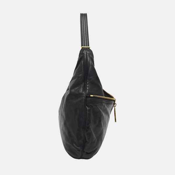 Calfskin Top Handle Bag Black