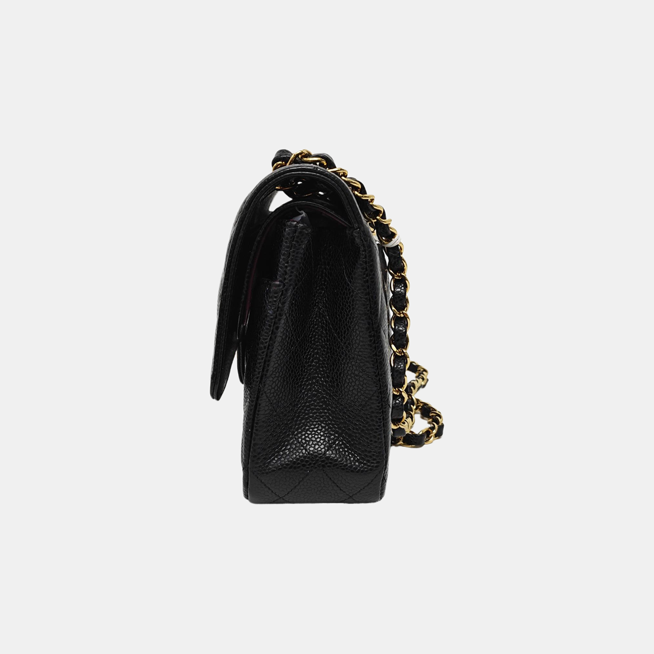 CLASSIC FLAP Medium Quilted Grained Calfskin Black