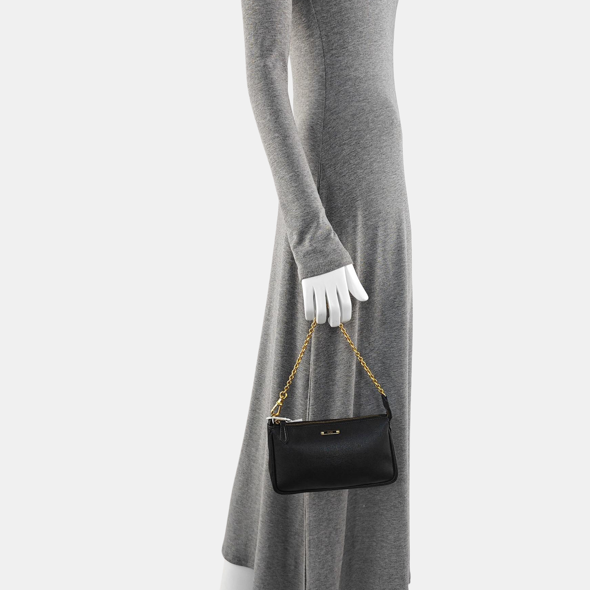Calfskin Top Handle Bag Black