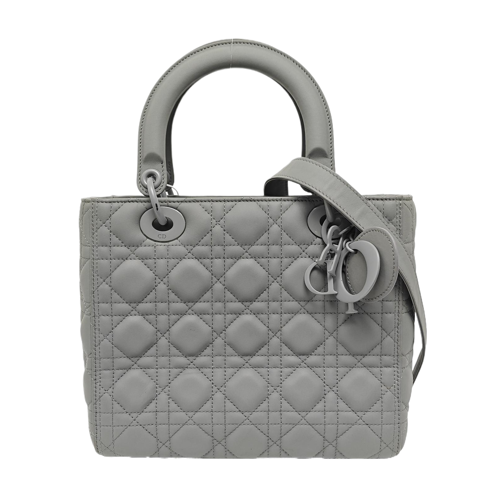 Lady Dior Medium Quilted Calfskin Gray