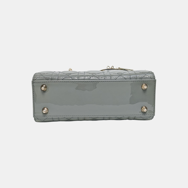 Lady Dior Small Cannage Patent Leather Green