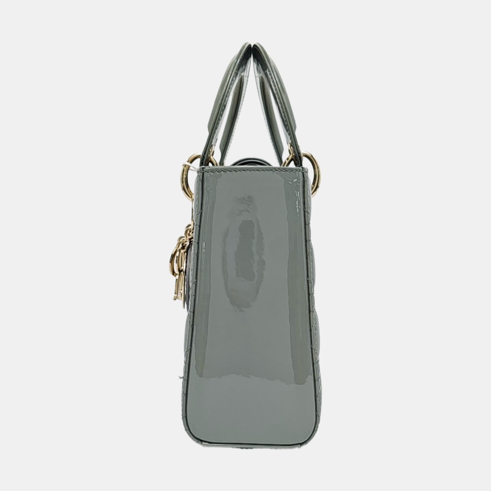 Lady Dior Small Cannage Patent Leather Green
