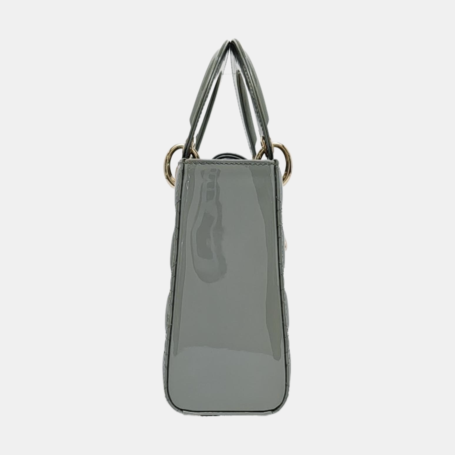 Lady Dior Small Cannage Patent Leather Green