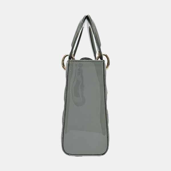 Lady Dior Small Cannage Patent Leather Green