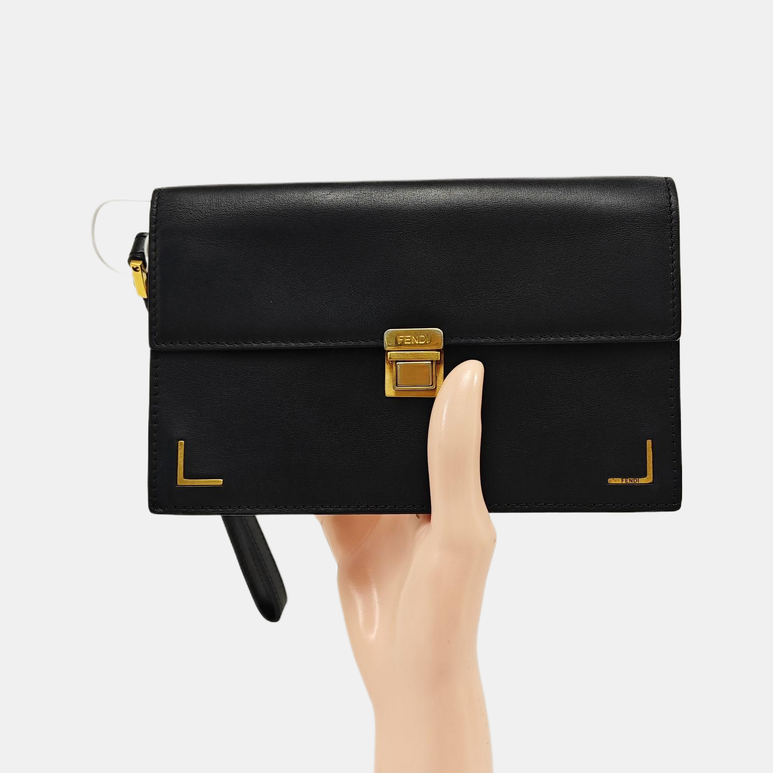 Calfskin Top Handle Bag Black