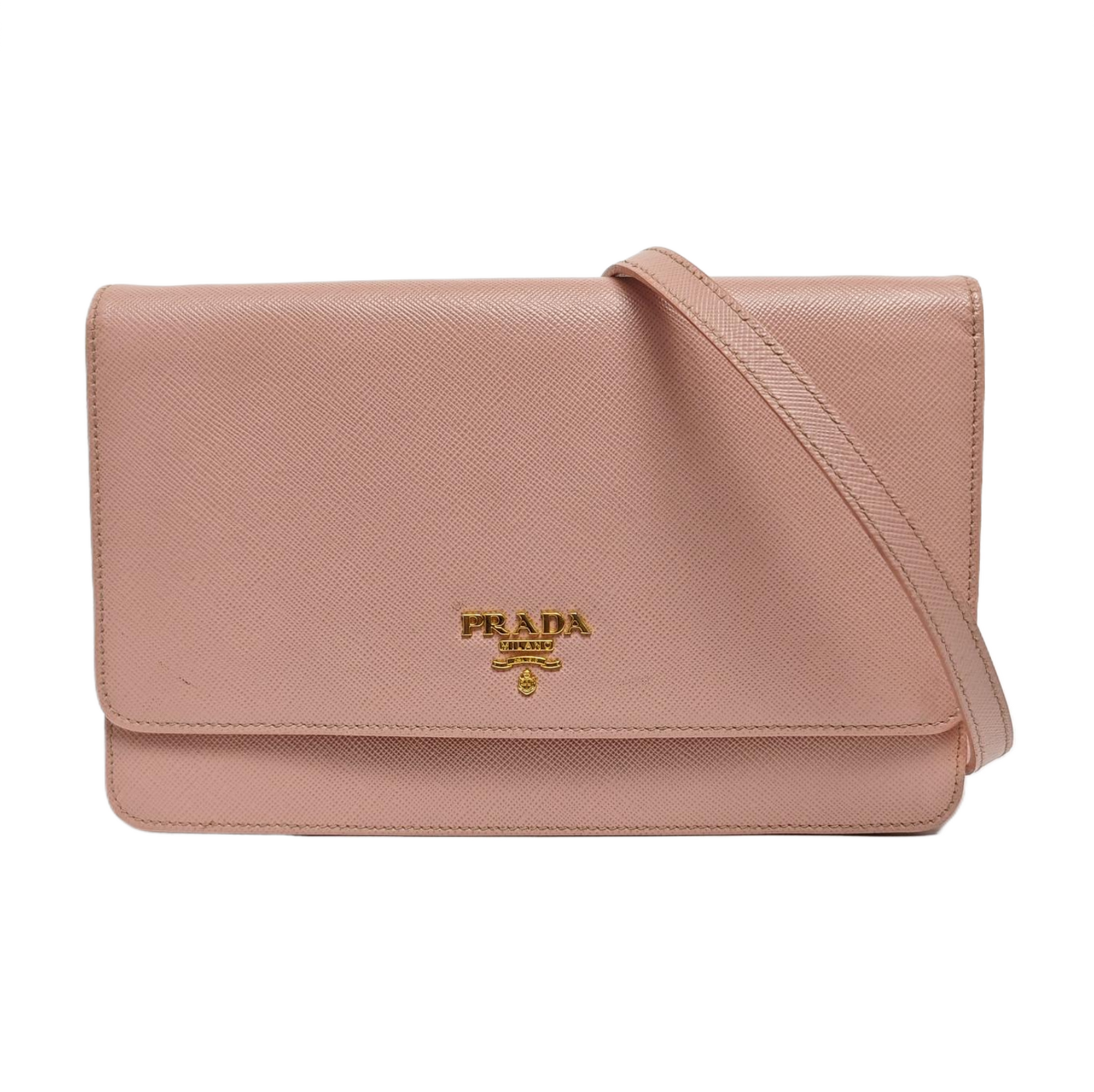 Saffiano Calfskin Crossbody Bag Pink