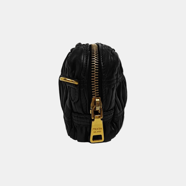 Quilted Lambskin Shoulder Bag Black