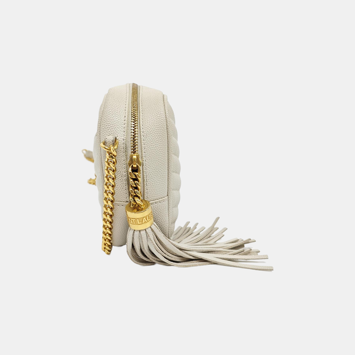 LOU Mini Chevron Calfskin White