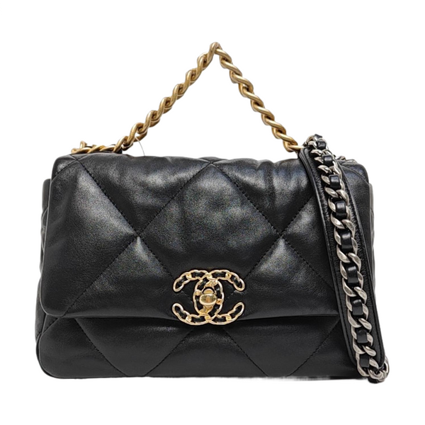 CHANEL 19 Small Quilted Lambskin Black
