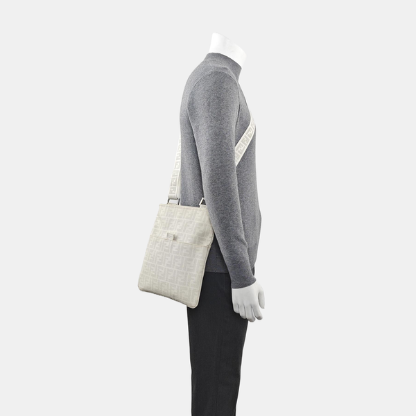 Coated Canvas Crossbody Bag Gray