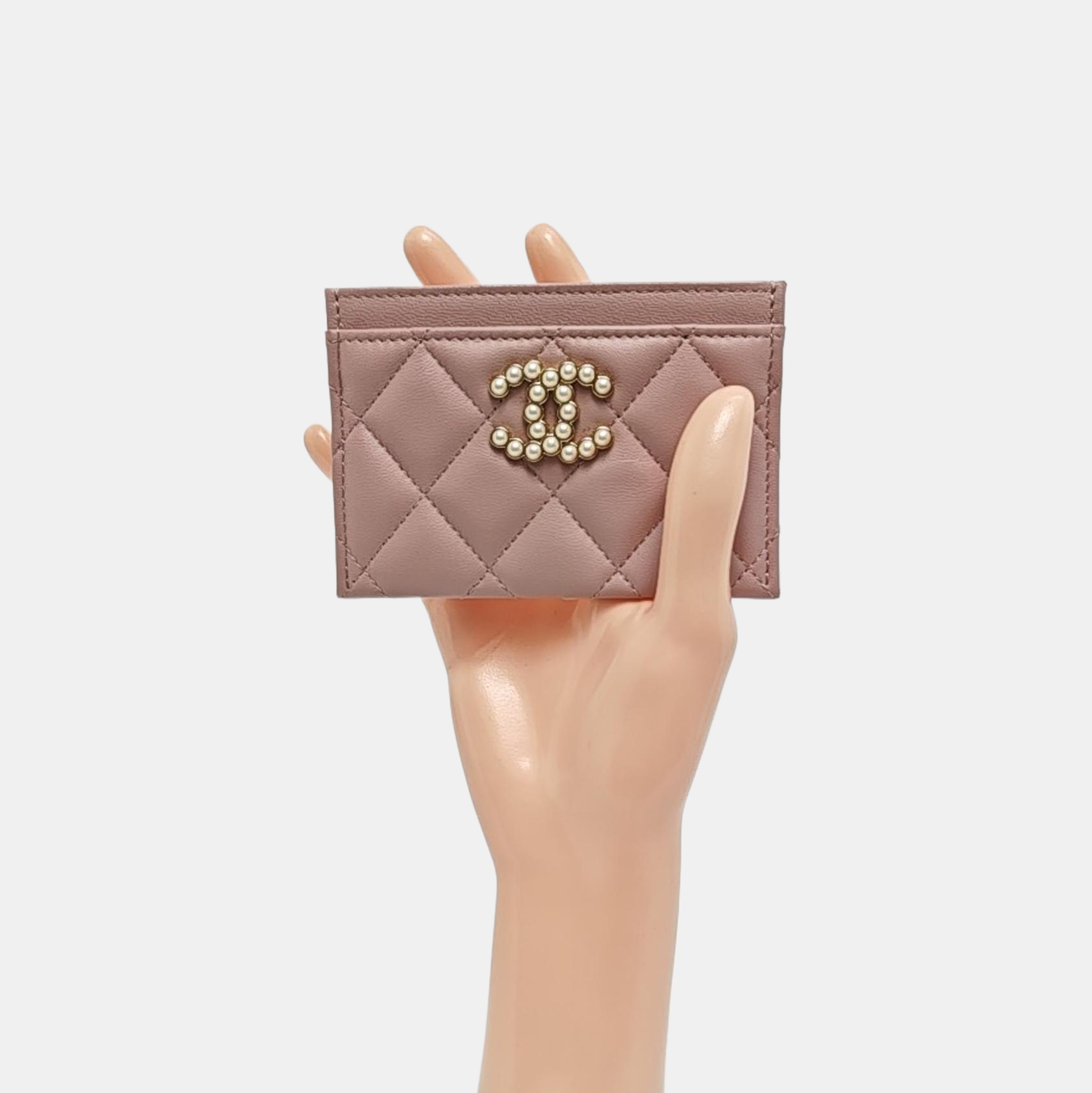 CHANEL 19 Small Quilted Lambskin Pink Card Holder