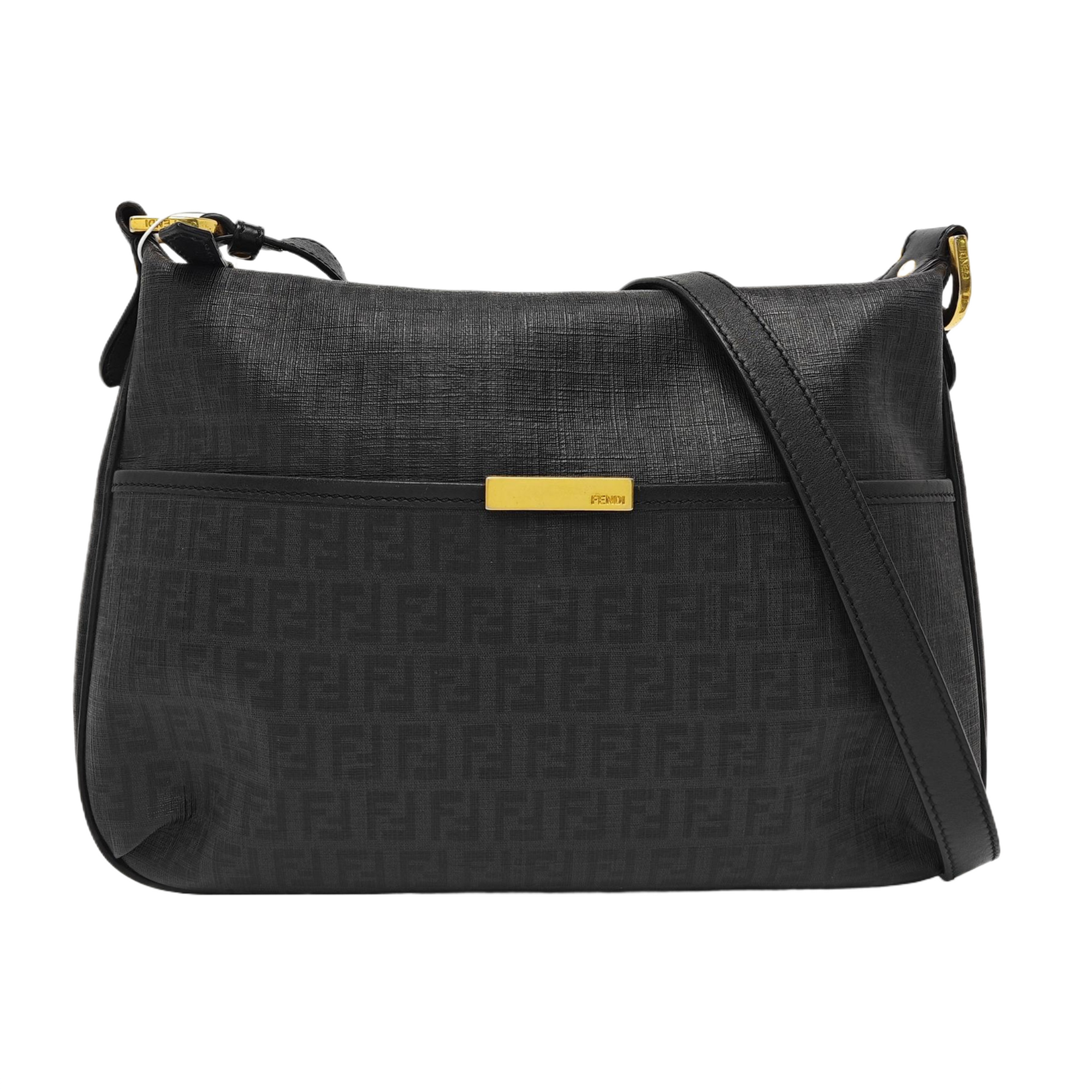 Coated Canvas Shoulder Bag Gray