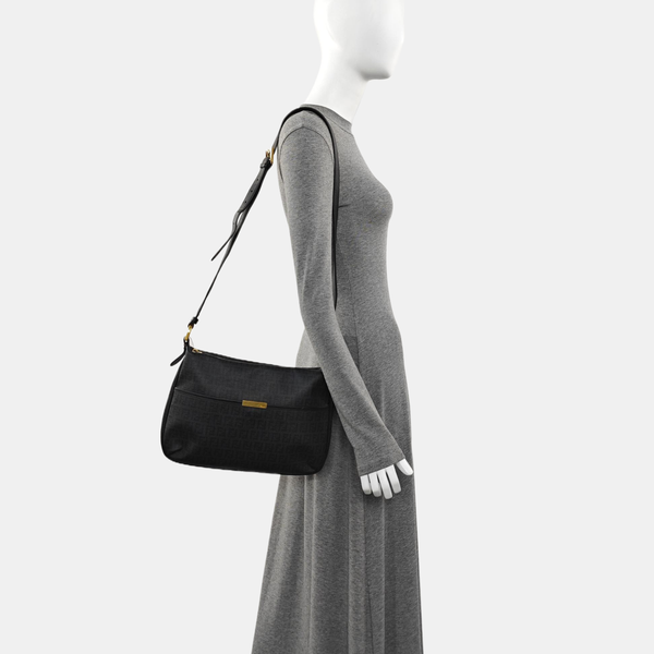 Coated Canvas Shoulder Bag Gray