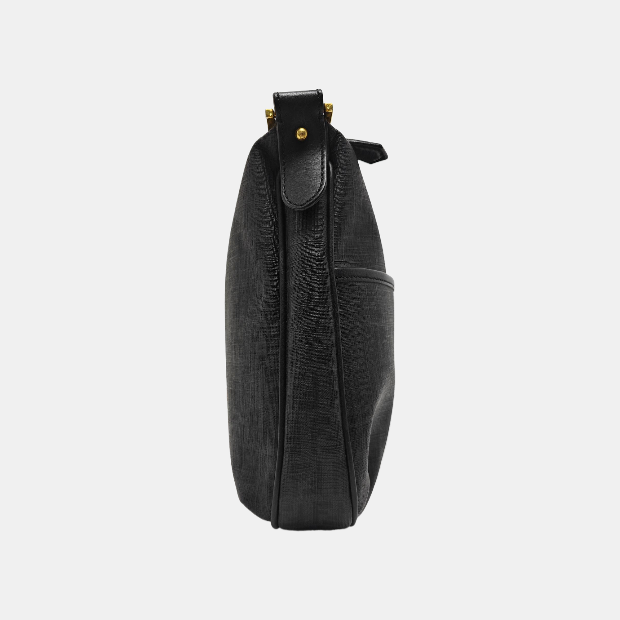 Coated Canvas Shoulder Bag Gray
