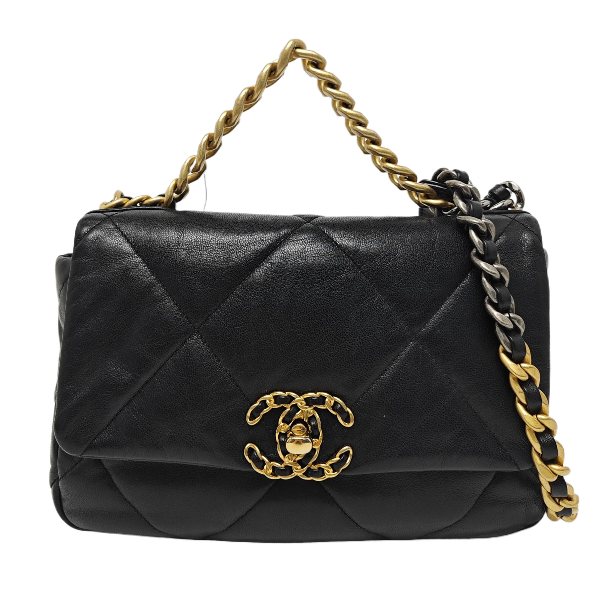 CHANEL 19 Small Quilted Lambskin Black
