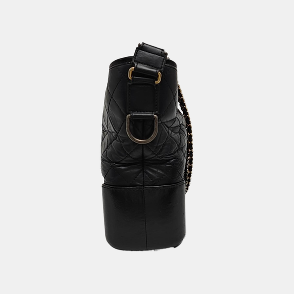 GABRIELLE Large Quilted Calfskin Black