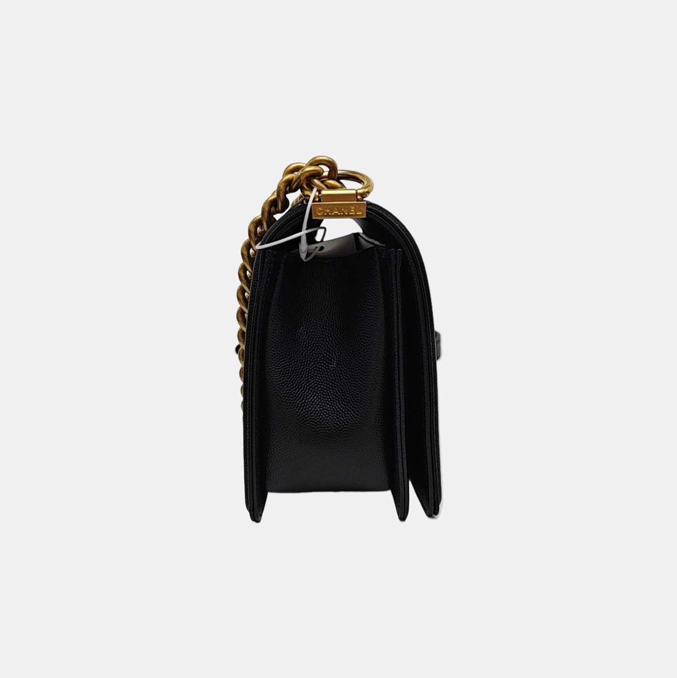 BOY CHANEL Medium Quilted Grained Calfskin Black