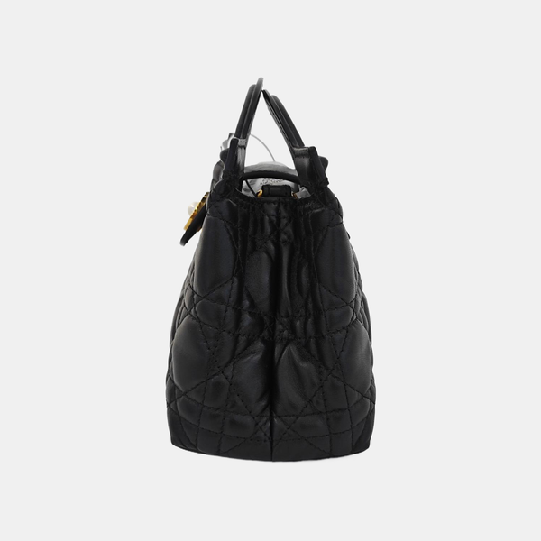 Jolie Top Handle Mini Cannage Lambskin Black