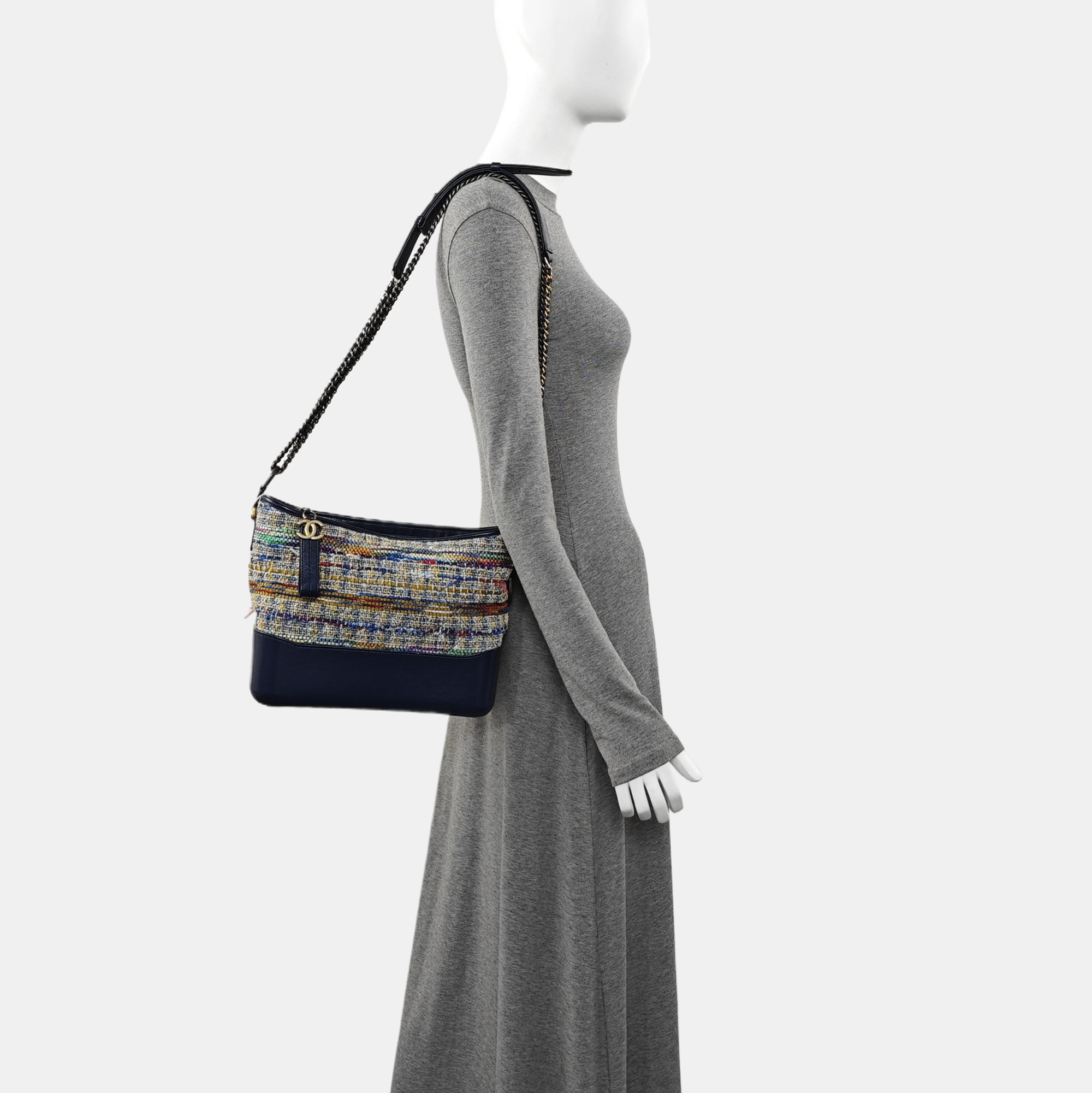 GABRIELLE Medium Quilted Wool Gray