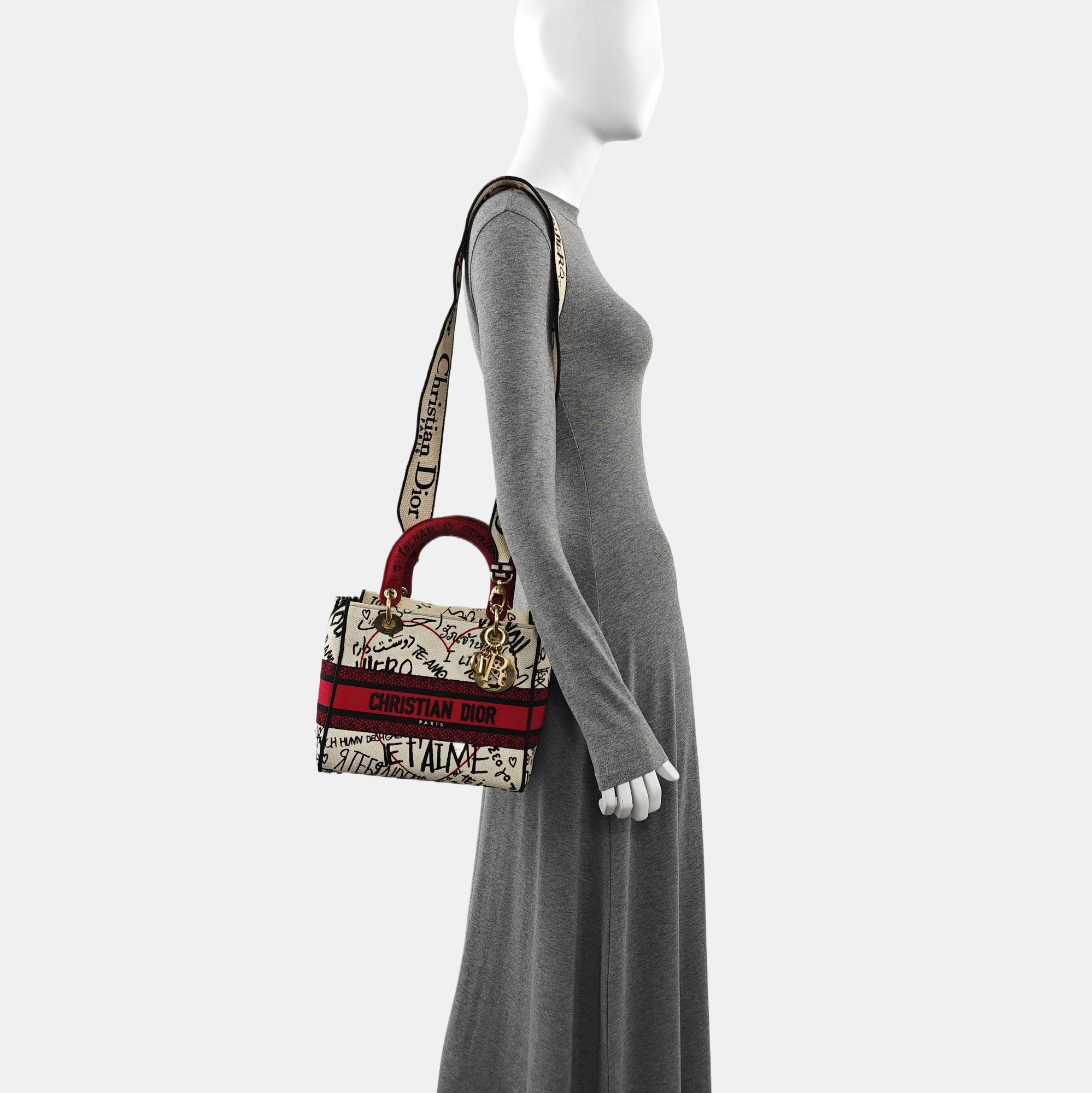 Lady Dior Medium Canvas White