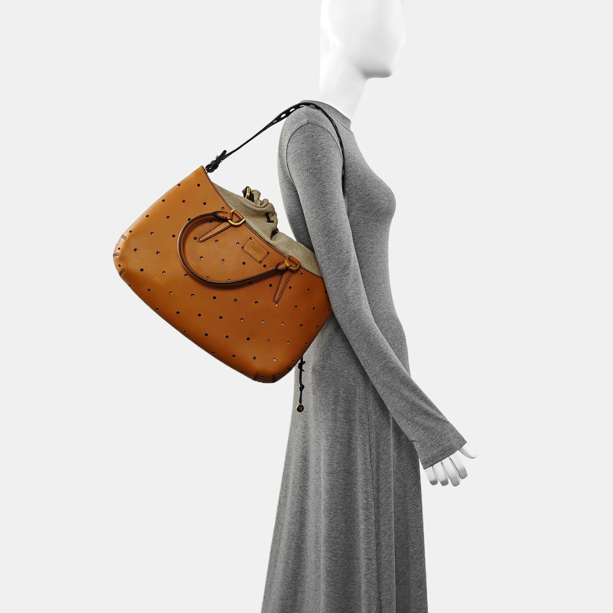 Calfskin Shoulder Bag Brown
