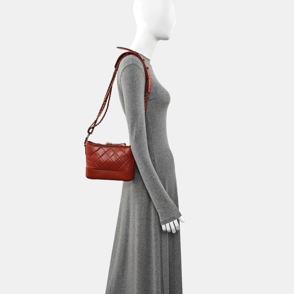 GABRIELLE Small Quilted Calfskin Red
