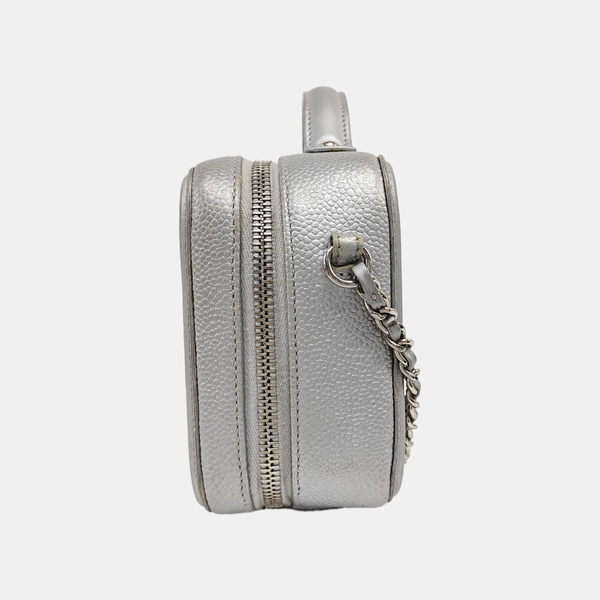 FILIGREE Small Quilted Grained Calfskin Silver