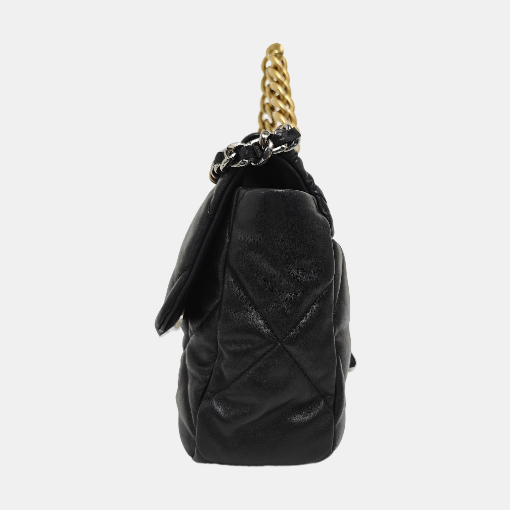 CHANEL 19 Large Quilted Lambskin Black