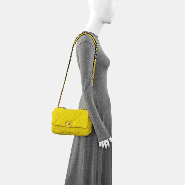 CHANEL 19 Small Quilted Yellow
