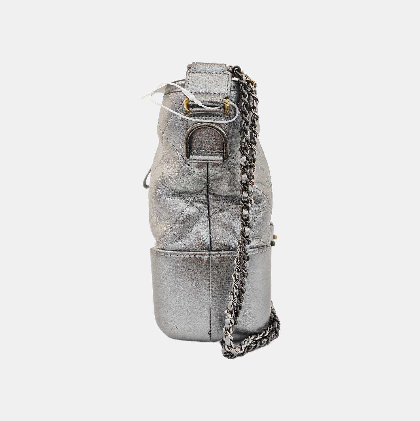 GABRIELLE Medium Quilted Calfskin Silver