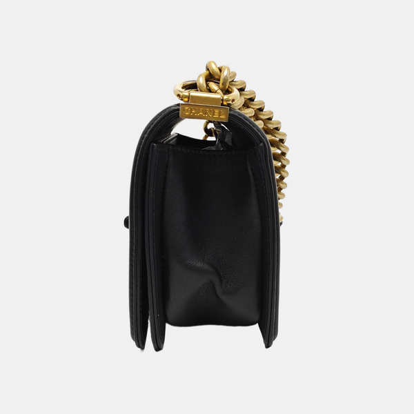 BOY CHANEL Small Quilted Calfskin Black