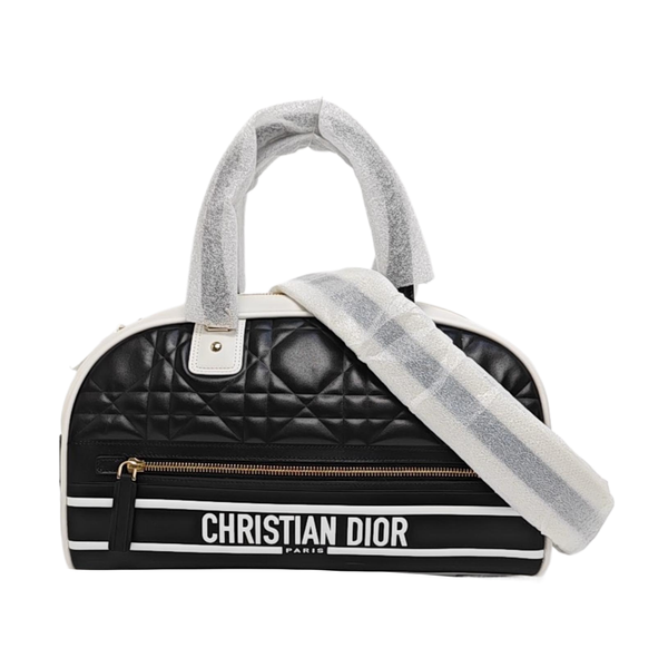 Vibe Medium Cannage Calfskin Black