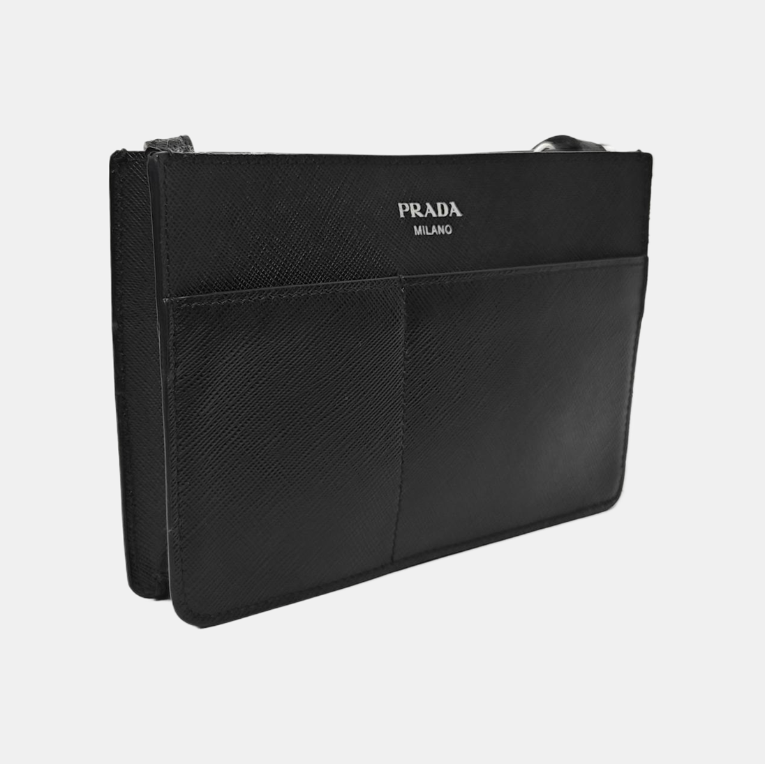 Saffiano Calfskin Shoulder Bag Black