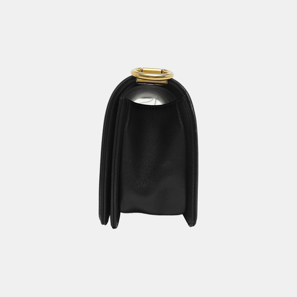 BOY CHANEL Small Quilted Calfskin Black