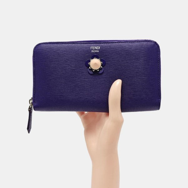 Leather Clutch Purple