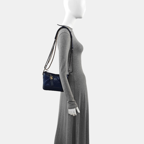 GABRIELLE Small Quilted Calfskin Blue