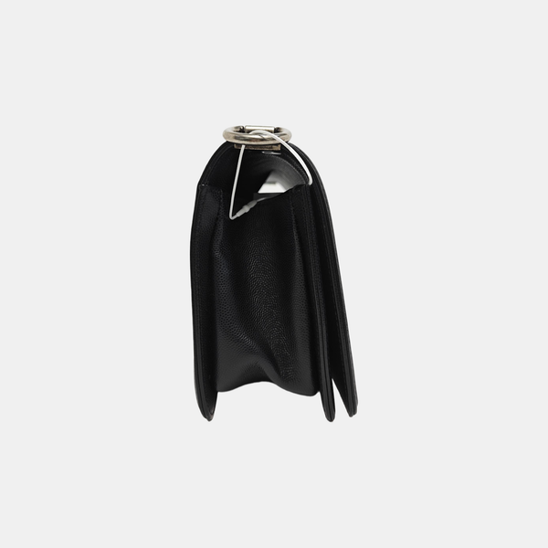 BOY CHANEL Medium Quilted Grained Calfskin Black
