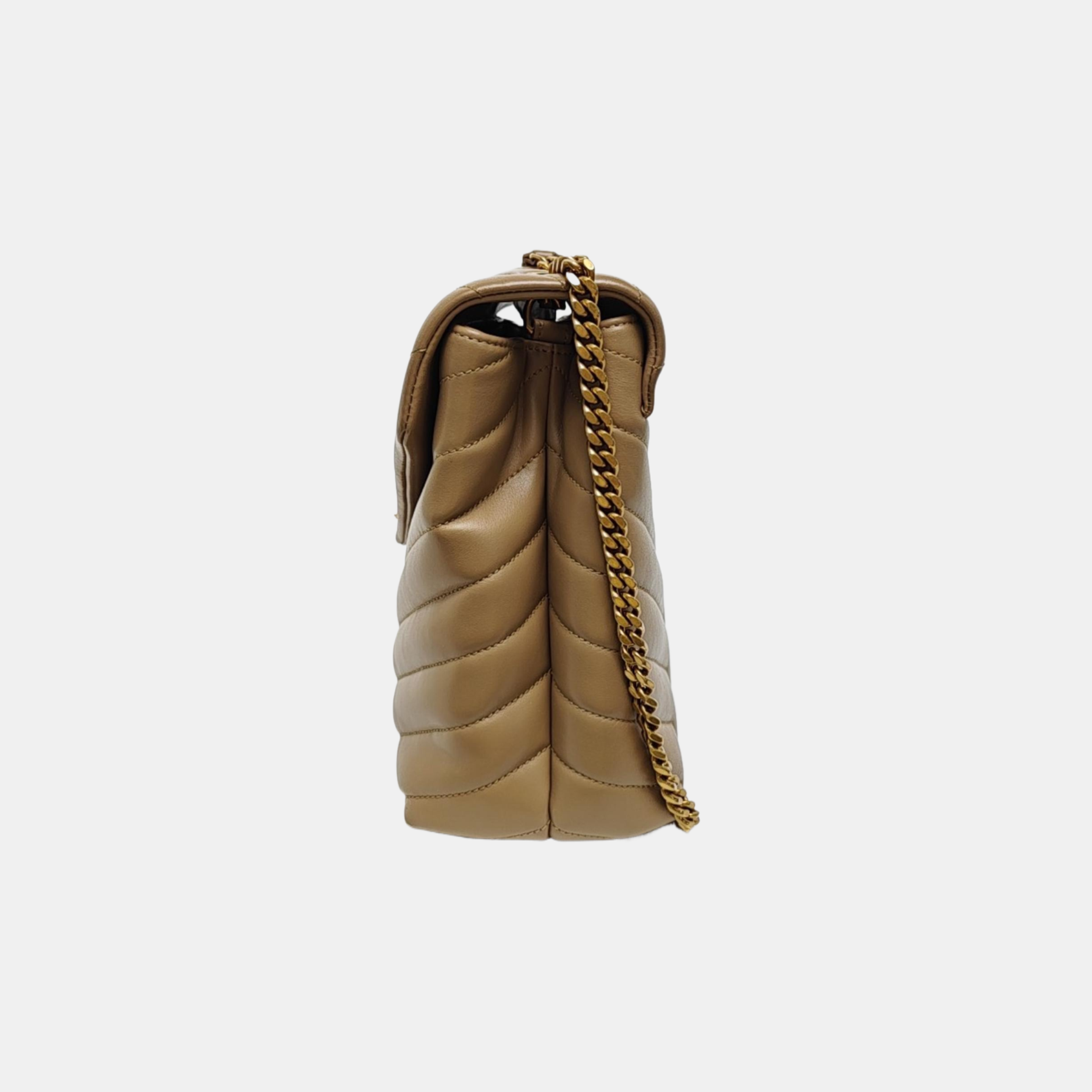 LOULOU Medium Quilted Calfskin Beige