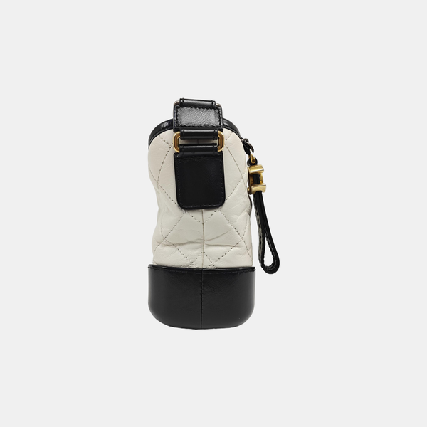 GABRIELLE Small Quilted Calfskin White