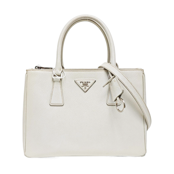 Galleria Medium Saffiano Calfskin White