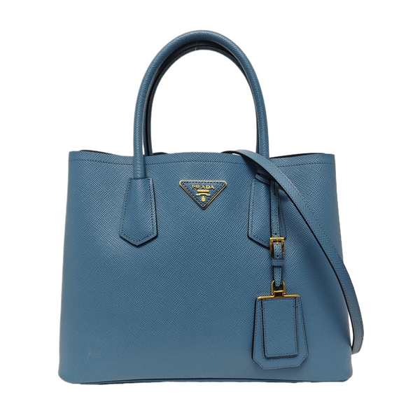 Double Medium Saffiano Calfskin Blue