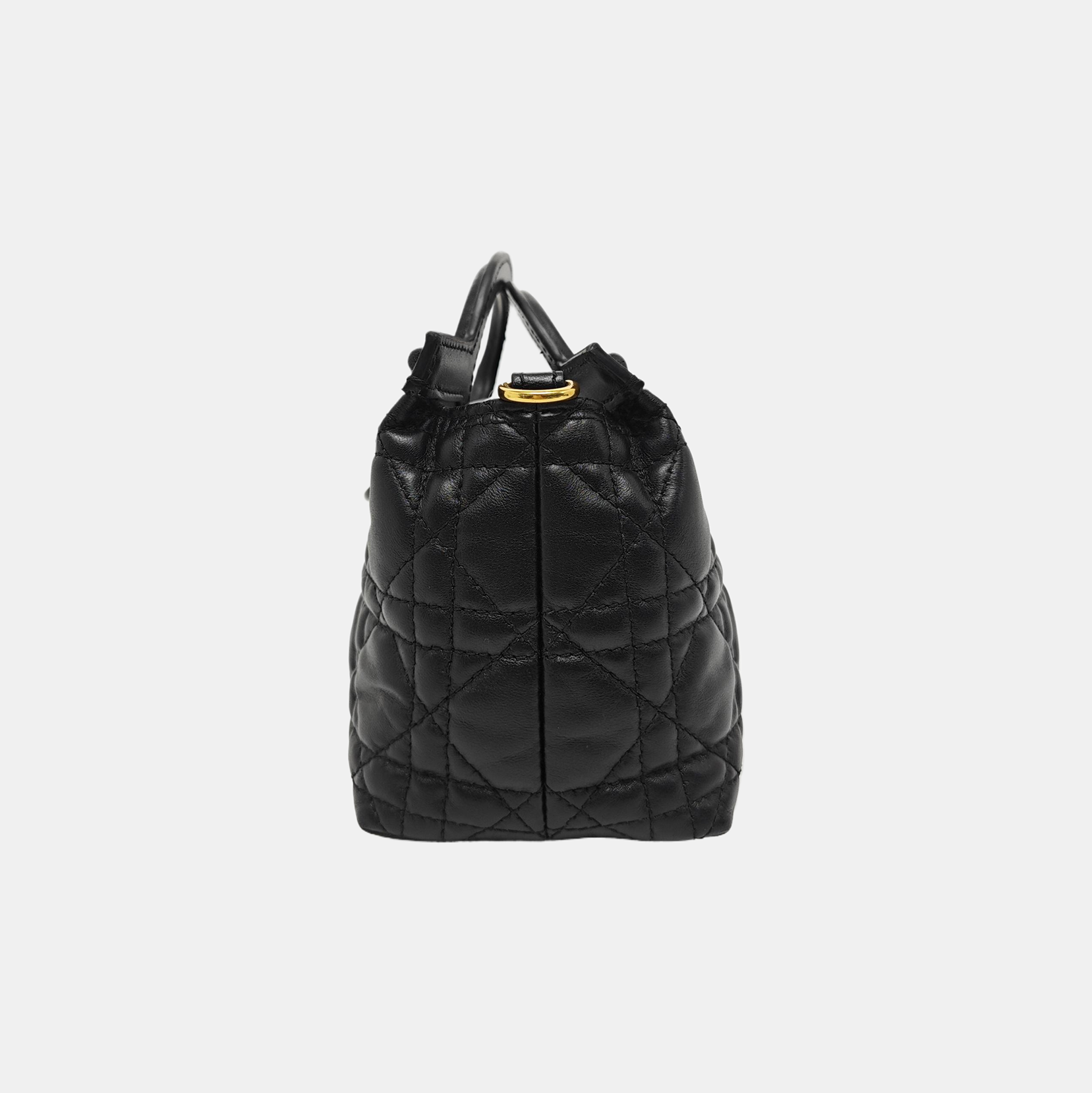 Jolie Top Handle Mini Cannage Lambskin Black