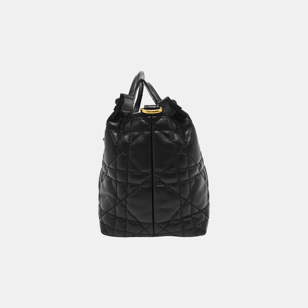 Jolie Top Handle Mini Cannage Lambskin Black