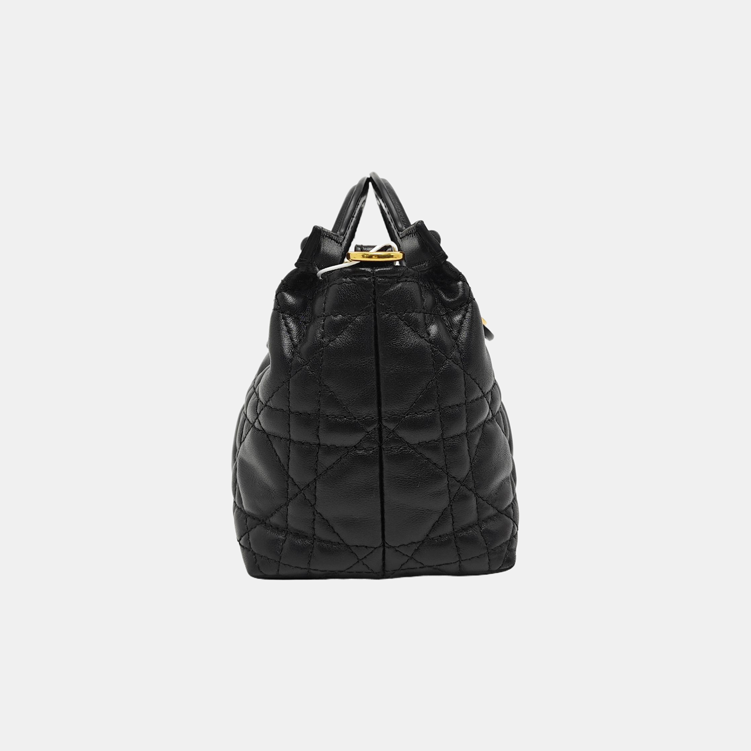 Jolie Top Handle Mini Cannage Lambskin Black