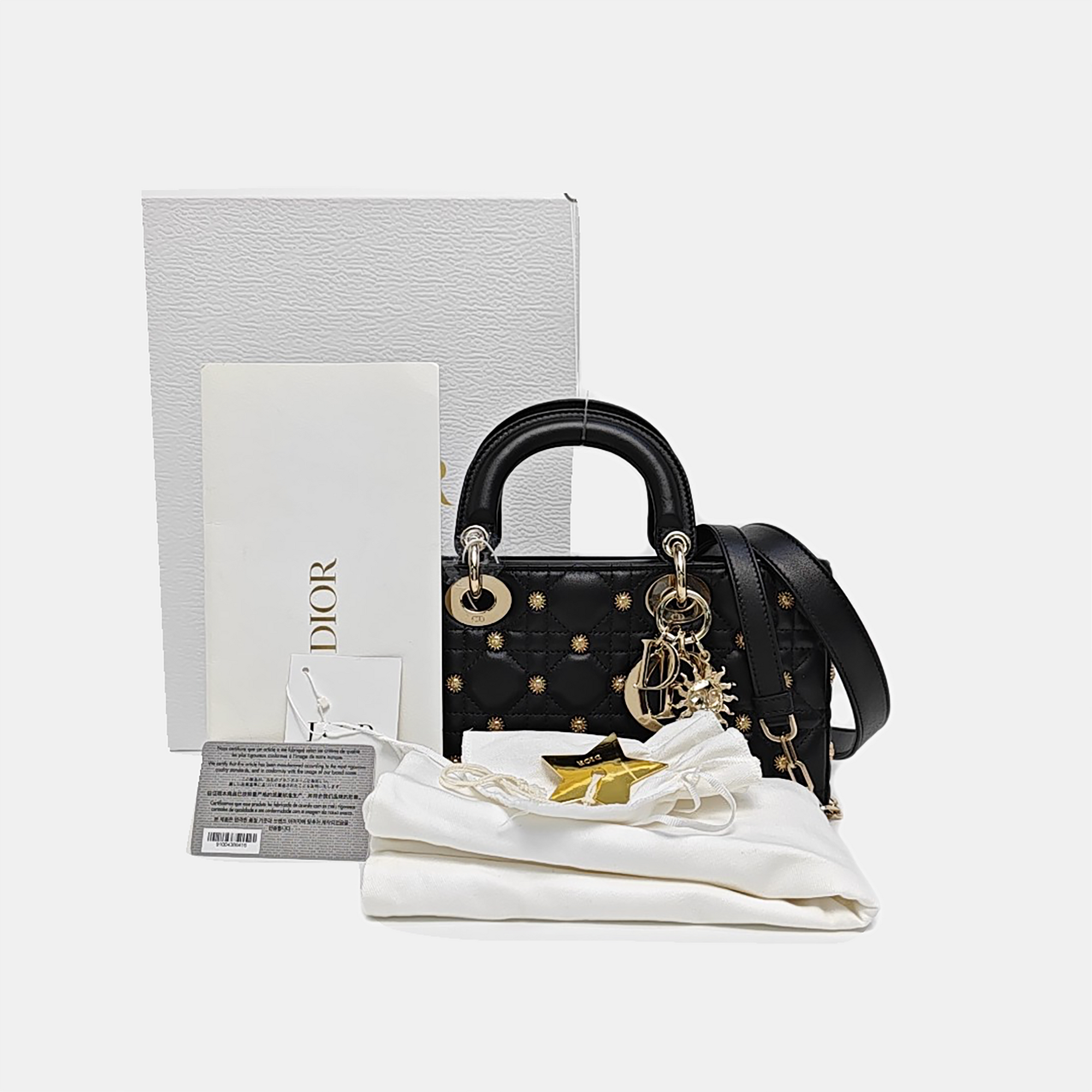 Lady D-Joy Medium Cannage Lambskin Black