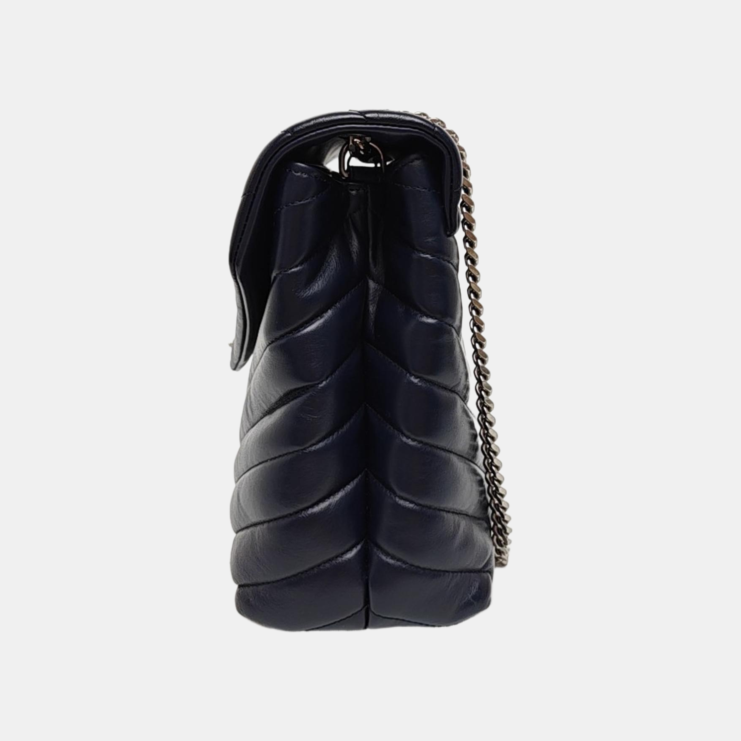 LOULOU Medium Chevron Calfskin Blue