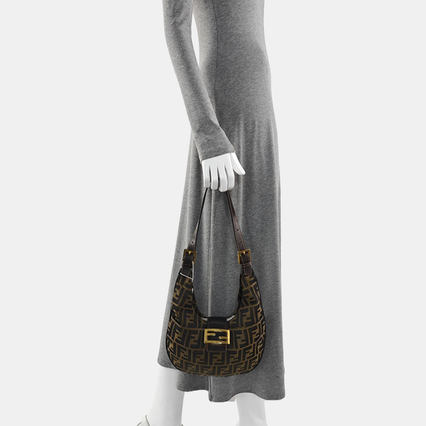 Monogram Canvas Shoulder Bag Brown