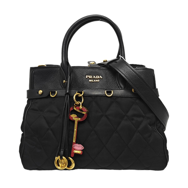 Gaufre Quilted Nylon Black